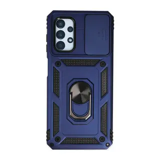 Samsung Galaxy A33 5G Uyumlu Kılıf Pars Lens Yüzüklü Silikon - Lacivert