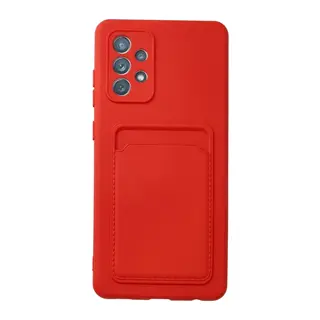 Samsung Galaxy A13 4G Kılıf Kelvin Kartvizitli Silikon - Kırmızı