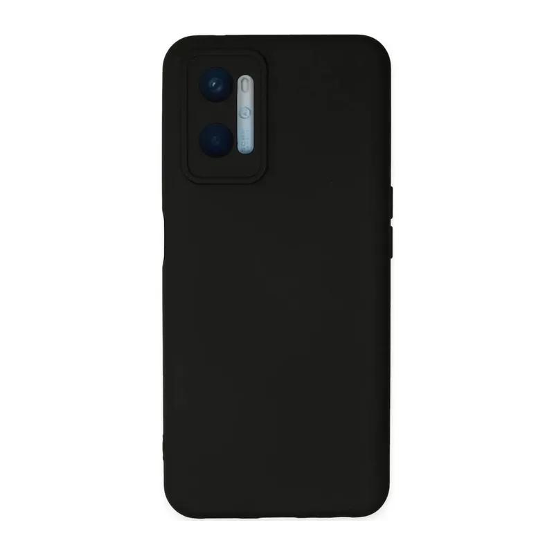 Oppo A96 Uyumlu Kılıf Nano içi Kadife Silikon - Siyah