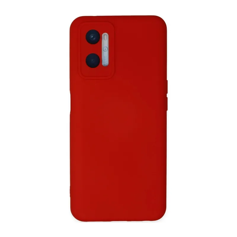 Oppo A96 Uyumlu Kılıf Nano içi Kadife Silikon - Kırmızı