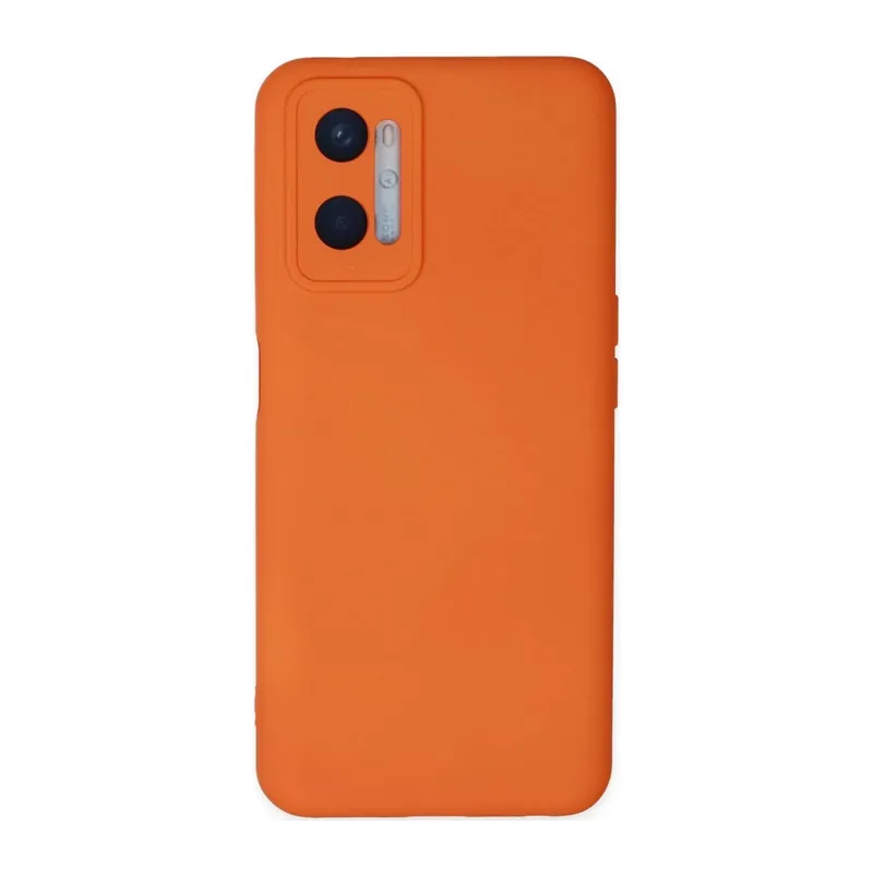 Oppo A96 Uyumlu Kılıf Nano içi Kadife Silikon - Turuncu