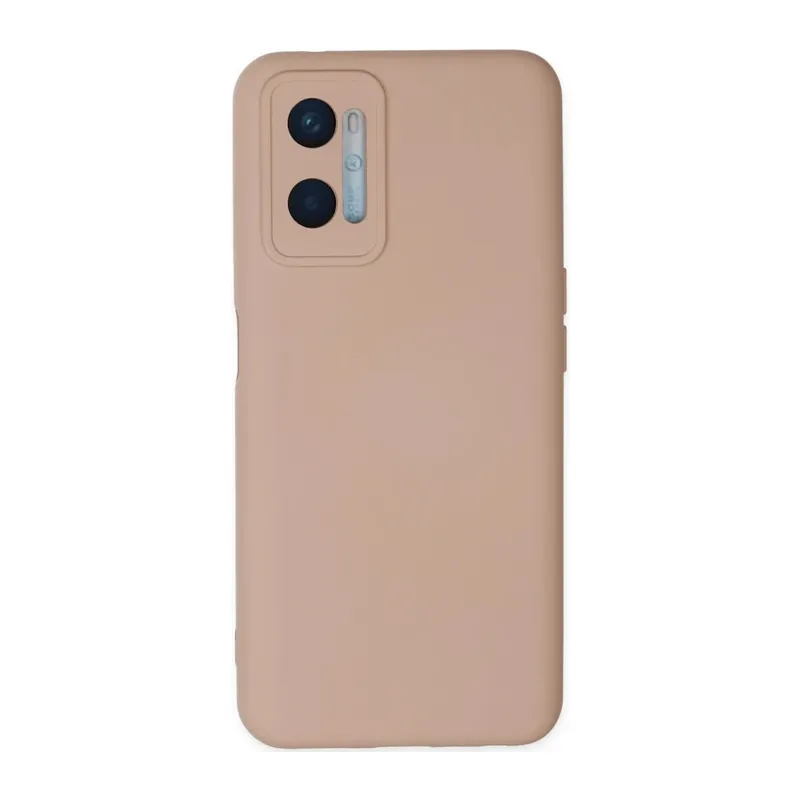 Oppo A96 Uyumlu Kılıf Nano içi Kadife Silikon - Pudra