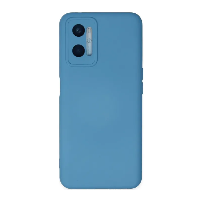 Oppo A96 Kılıf Nano içi Kadife Silikon - Mavi