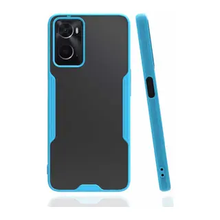 Oppo A96 Kılıf Platin Silikon - Mavi