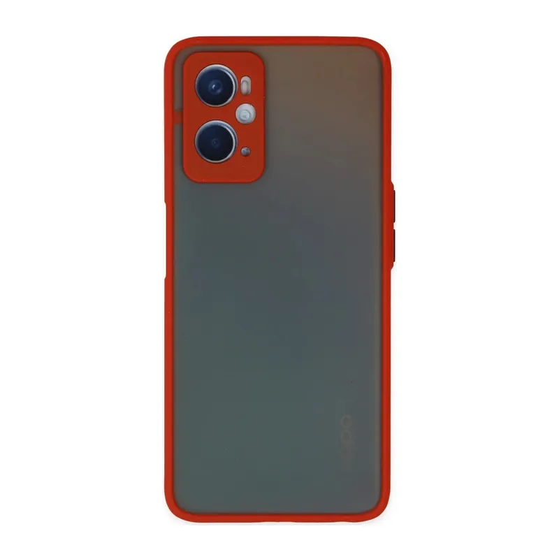 Oppo A96 Uyumlu Kılıf Montreal Silikon Kapak - Kırmızı