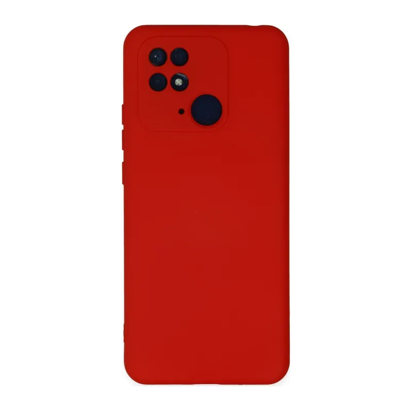 Xiaomi Redmi 10C Kılıf Nano içi Kadife Silikon - Kırmızı