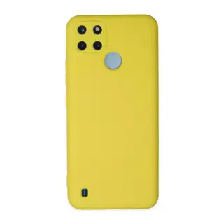 Realme C25Y Uyumlu Kılıf Nano içi Kadife Silikon - Sarı