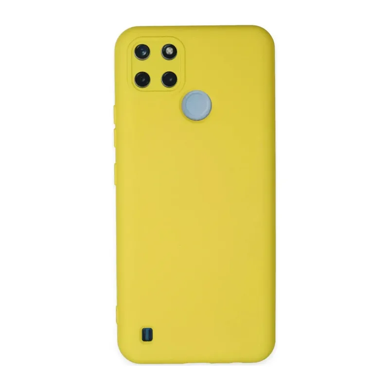 Realme C25Y Uyumlu Kılıf Nano içi Kadife Silikon - Sarı