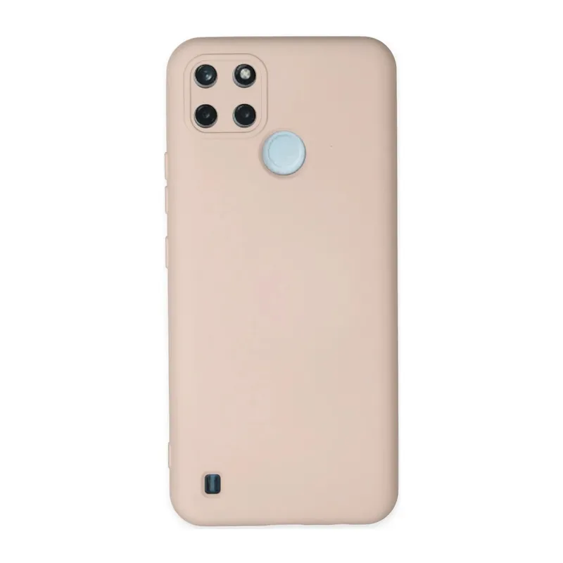 Realme C25Y Uyumlu Kılıf Nano içi Kadife Silikon - Pudra