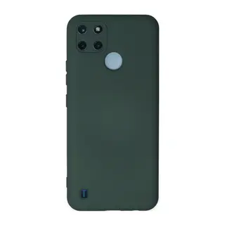 Realme C25Y Uyumlu Kılıf Nano içi Kadife Silikon - Koyu Yeşil