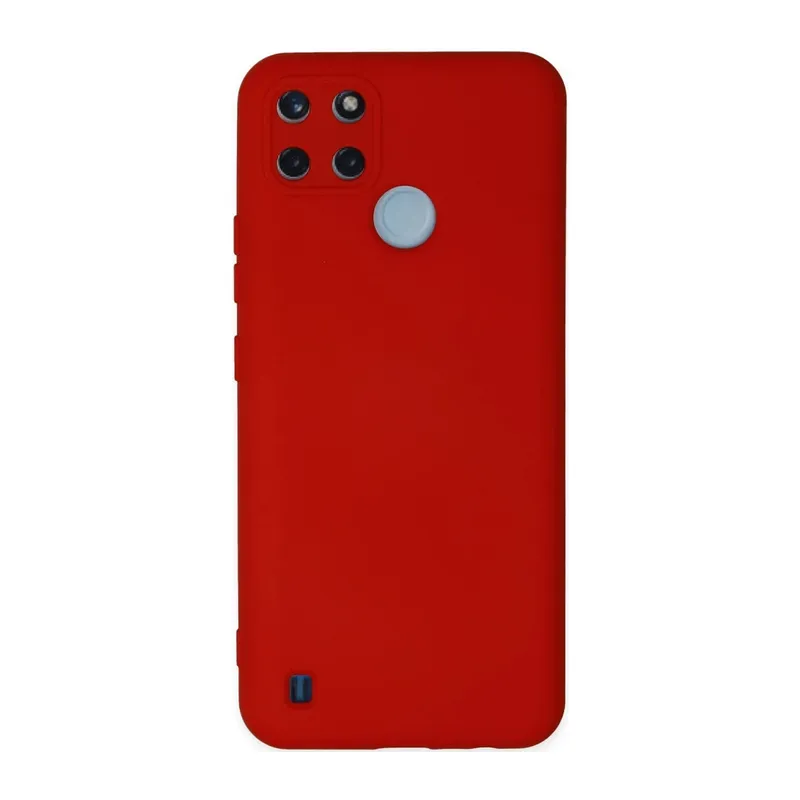 Realme C25Y Uyumlu Kılıf Nano içi Kadife Silikon - Kırmızı
