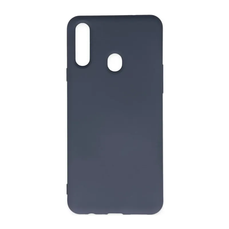 Samsung Galaxy A20S Uyumlu Kılıf Nano içi Kadife Silikon - Gri
