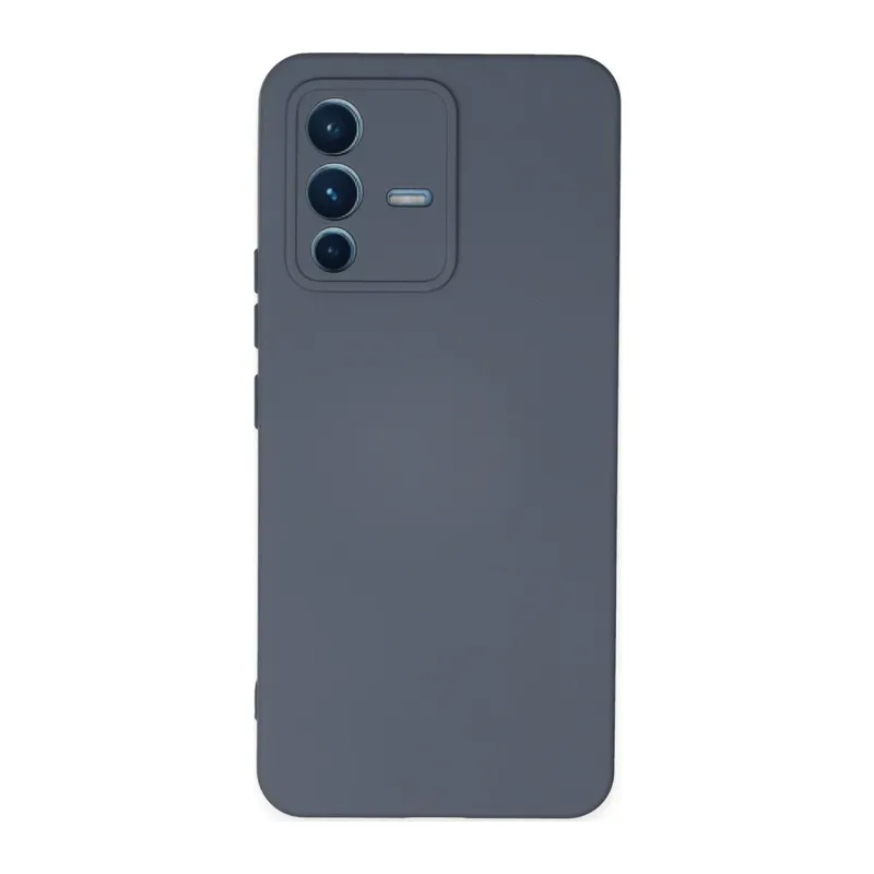 Vivo V23 5G Kılıf Nano içi Kadife Silikon - Gri