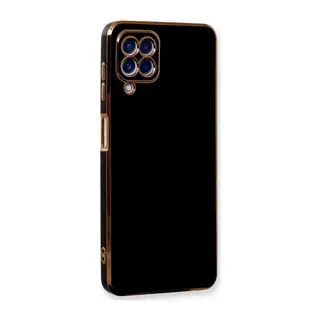 Samsung Galaxy A22 Uyumlu Kılıf Volet Silikon - Siyah