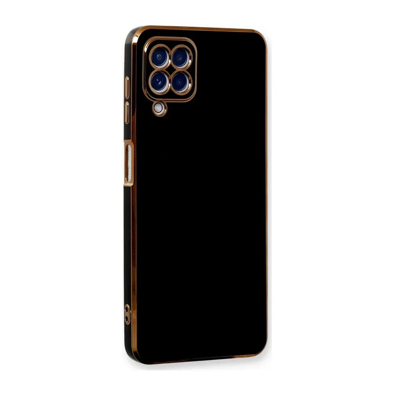 Samsung Galaxy A22 Uyumlu Kılıf Volet Silikon - Siyah