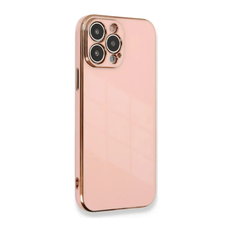 Apple iPhone 13 Pro Max Uyumlu Kılıf Volet Silikon - Pembe
