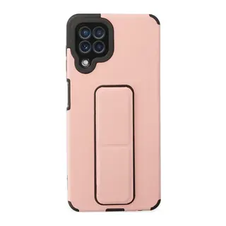 Samsung Galaxy A22 Uyumlu Kılıf Mega Standlı Silikon - Pudra