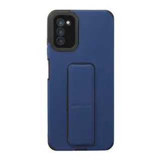 Samsung Galaxy A03S Uyumlu Kılıf Mega Standlı Silikon - Mavi