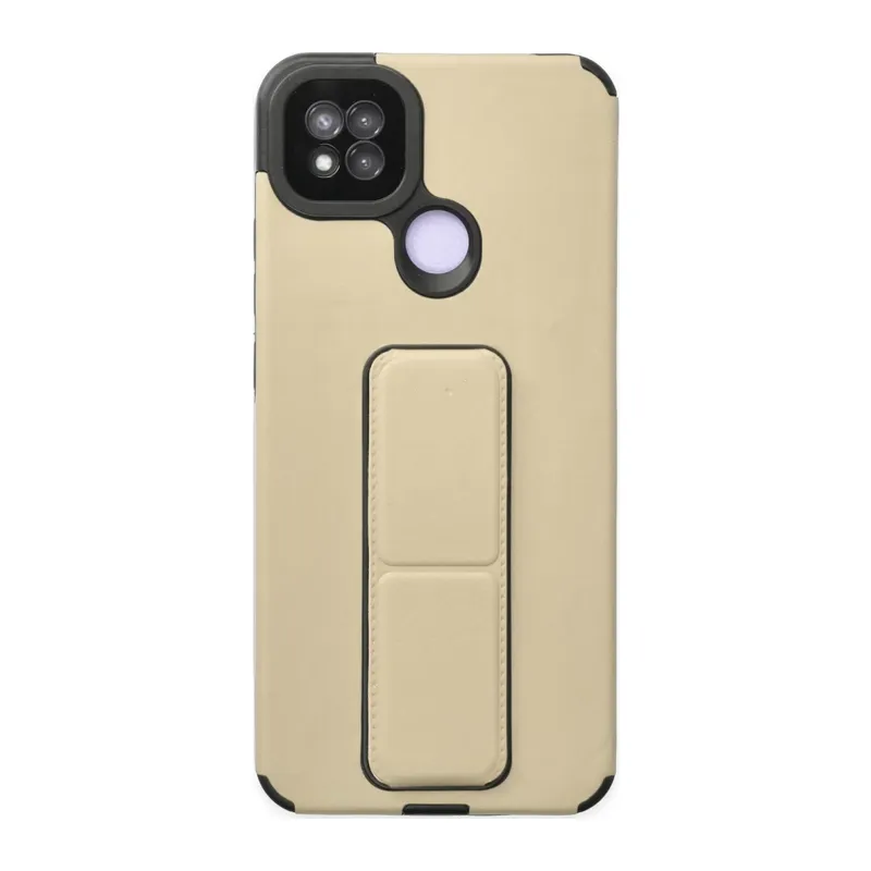 Xiaomi Redmi 9C Uyumlu Kılıf Mega Standlı Silikon - Gold