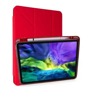 Apple iPad Air 4 10.9 Kılıf Kalemlikli Mars Tablet Kılıfı - Kırmızı