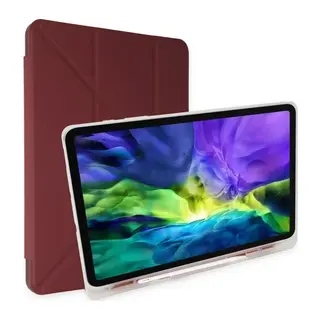 Apple iPad 9.7 (2018) Kılıf Kalemlikli Mars Tablet Kılıfı - Mürdüm
