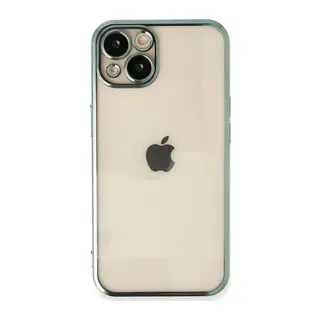 Apple iPhone 14 Uyumlu Kılıf Lensli Silikon - Yeşil