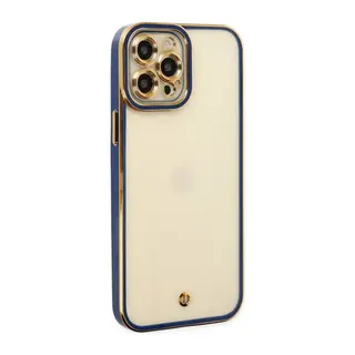 Apple iPhone 12 Pro Max Uyumlu Kılıf Liva Lens Silikon - Mavi