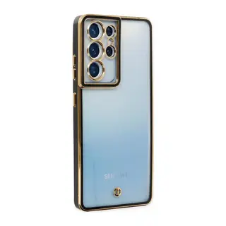Samsung Galaxy S21 Ultra Uyumlu Kılıf Liva Lens Silikon - Siyah