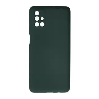Samsung Galaxy M51 Uyumlu Kılıf Nano içi Kadife Silikon - Koyu Yeşil