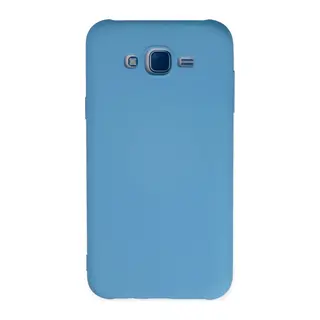 Samsung Galaxy J7 Kılıf Nano içi Kadife Silikon - Mavi