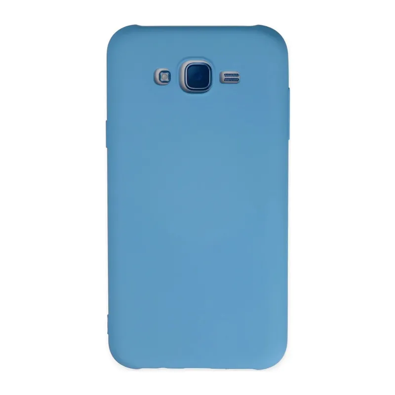 Samsung Galaxy J7 Uyumlu Kılıf Nano içi Kadife Silikon - Mavi