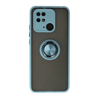 Xiaomi Poco C40 Uyumlu Kılıf Montreal Yüzüklü Silikon Kapak - Buz Mavi