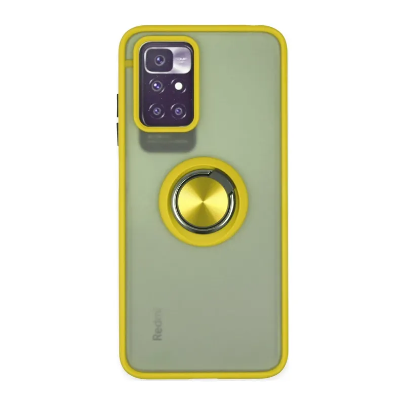 Xiaomi Redmi 10 2022 Uyumlu Kılıf Montreal Yüzüklü Silikon Kapak - Sarı