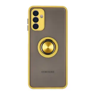 Samsung Galaxy A04S Uyumlu Kılıf Montreal Yüzüklü Silikon Kapak - Sarı