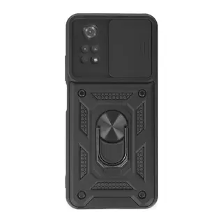Xiaomi Poco M4 Pro 4G Uyumlu Kılıf Pars Lens Yüzüklü Silikon - Siyah