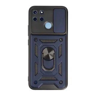 Realme C25Y Uyumlu Kılıf Pars Lens Yüzüklü Silikon - Lacivert