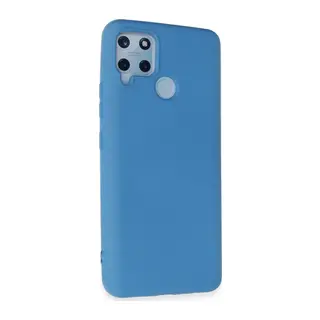 Realme C15 Uyumlu Kılıf Nano içi Kadife Silikon - Mavi