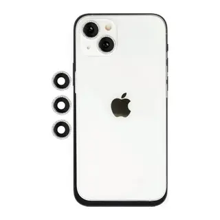Apple iPhone 14 Uyumlu Shine Kamera Lens - Gümüş