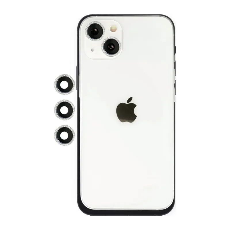 Apple iPhone 14 Uyumlu Shine Kamera Lens - Gümüş
