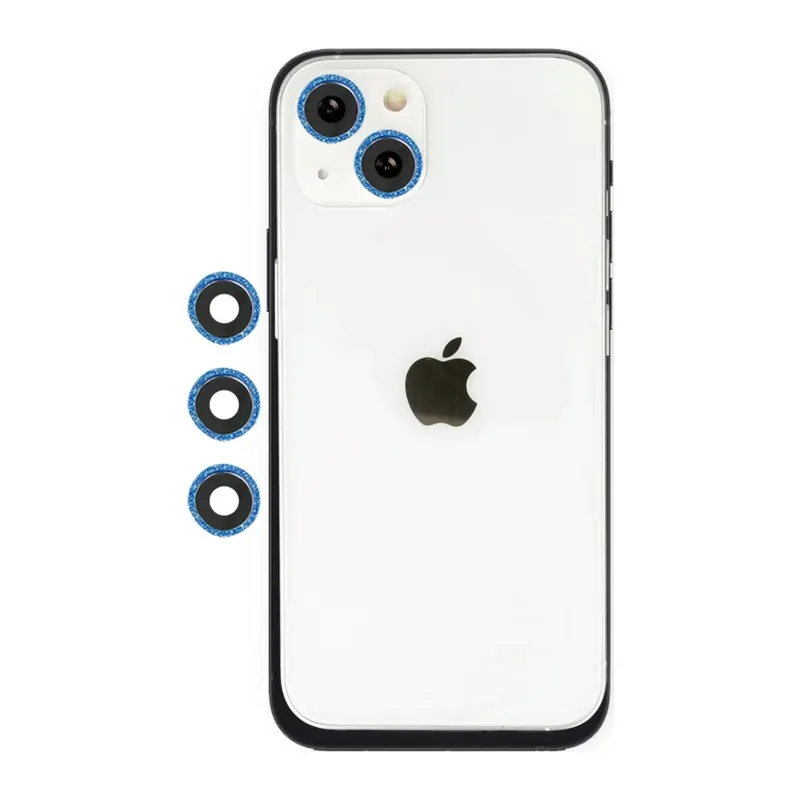 Apple iPhone 14 Uyumlu Shine Kamera Lens - Mavi