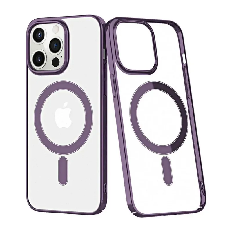 Apple iPhone 13 Pro Max Uyumlu Kılıf Element Magneticsafe Sert Kapak - Derin Mor