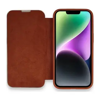 Apple iPhone 13 Pro Uyumlu Kılıf Dolpin Kapaklı - Kahverengi