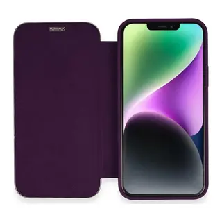 Apple iPhone 12 Uyumlu Kılıf Dolpin Kapaklı - Derin Mor