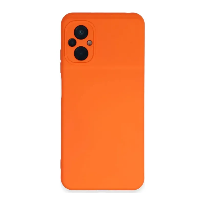 Xiaomi Poco M5 Uyumlu Kılıf Nano içi Kadife Silikon - Turuncu