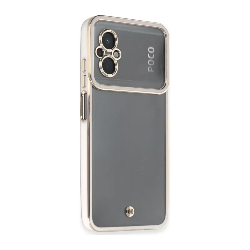 Xiaomi Poco M5 Uyumlu Kılıf Liva Lens Silikon - Beyaz