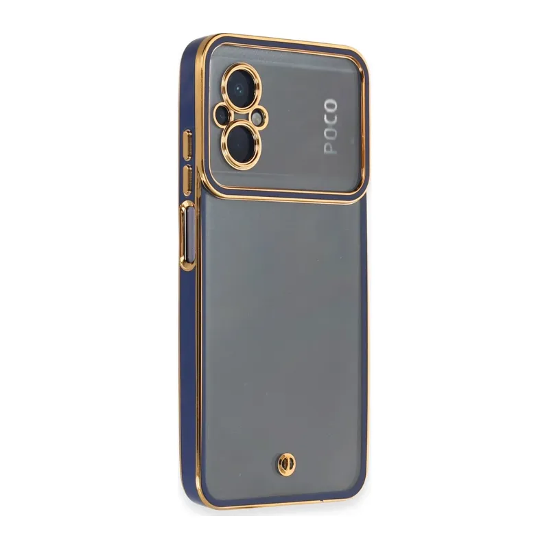 Xiaomi Poco M5 Uyumlu Kılıf Liva Lens Silikon - Mavi