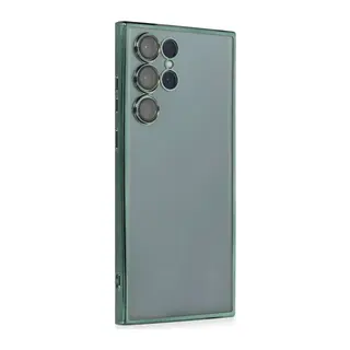 Samsung Galaxy S22 Ultra Uyumlu Kılıf Lensli Silikon - Yeşil