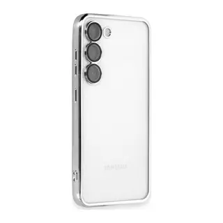 Samsung Galaxy S23 Plus Uyumlu Kılıf Lensli Silikon - Gümüş