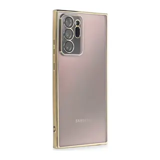 Samsung Galaxy Note 20 Ultra Uyumlu Kılıf Lensli Silikon - Gold