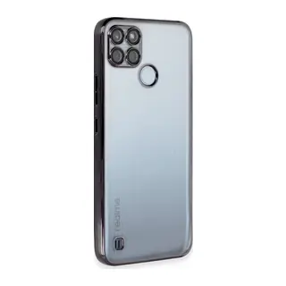 Realme C25Y Uyumlu Kılıf Lensli Silikon - Siyah